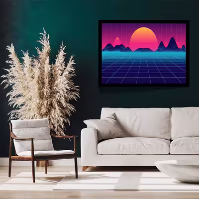تابلو مدل retro synthwave کد F-15025