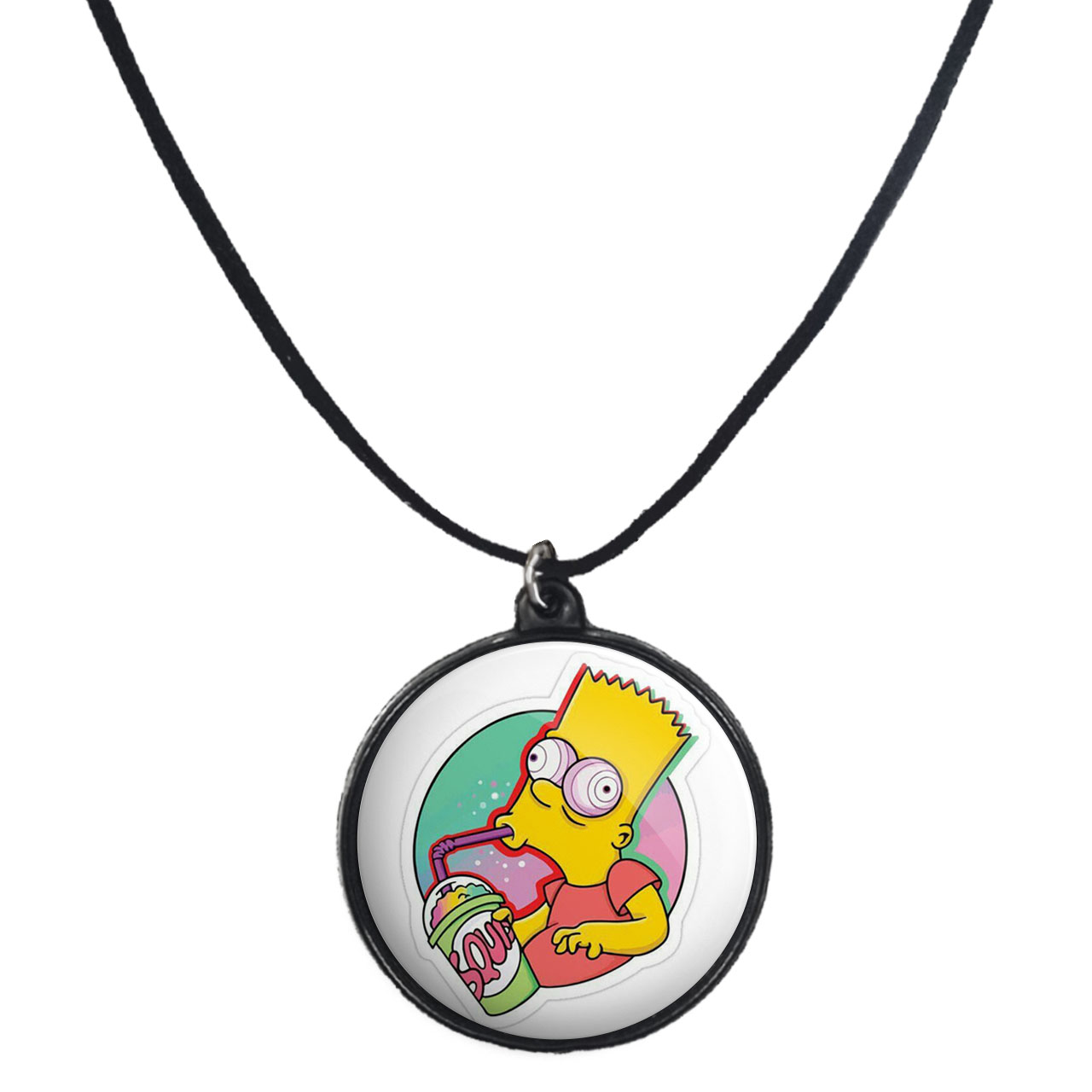 گردنبند پرمانه طرح سیمپسون ها کد pmb.21305 مدل دو طرفه