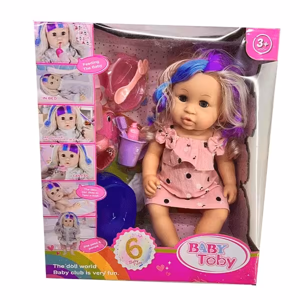 عروسک مدل baby toby کد 006 ارتفاع 30 سانتی متر