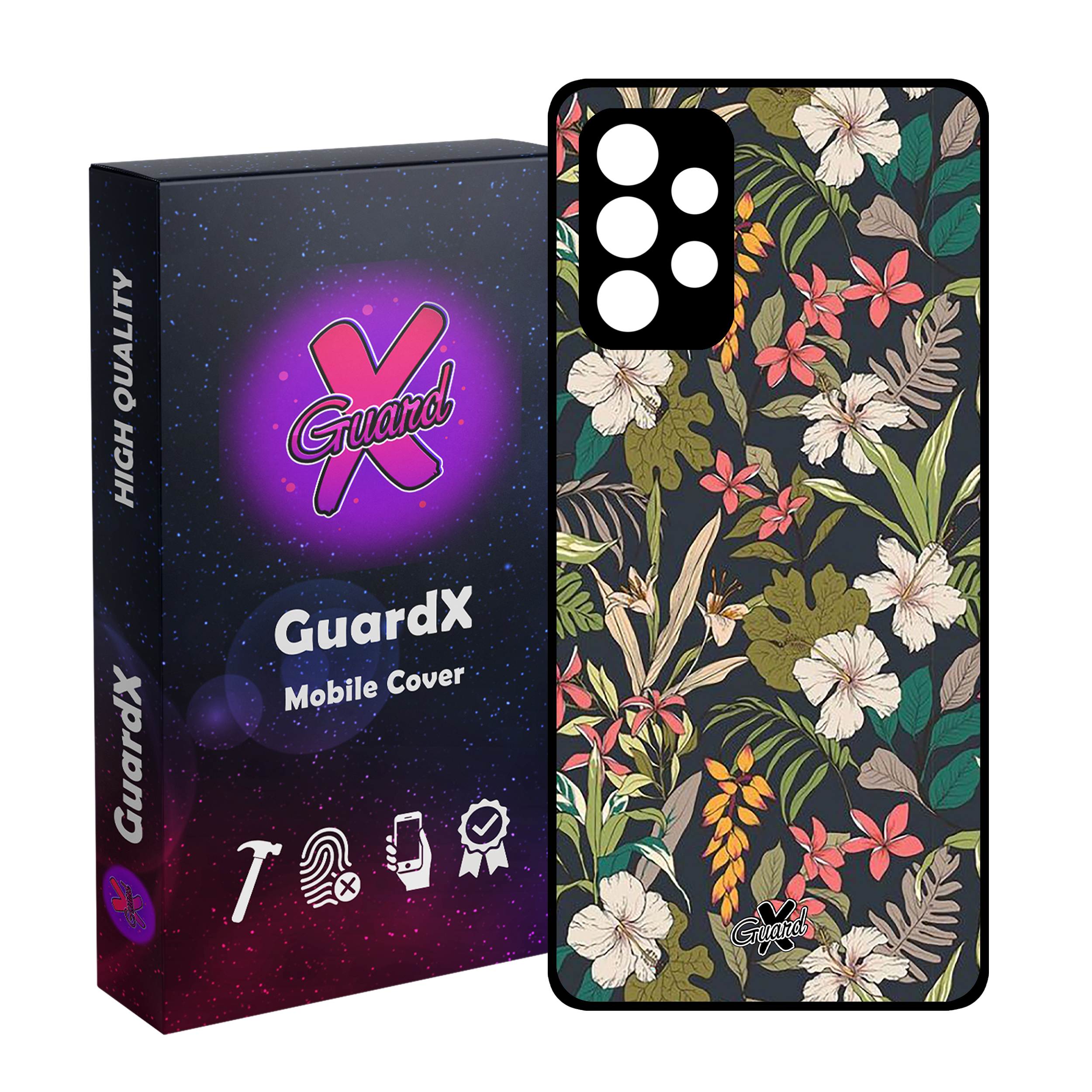 کاور گارد ایکس طرح گل مدل Glass10222 مناسب برای گوشی موبایل سامسونگ Galaxy A52