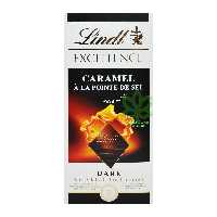 شکلات تلخ کارامل نمکی 100 گرم اکسلنس لینت - lindt