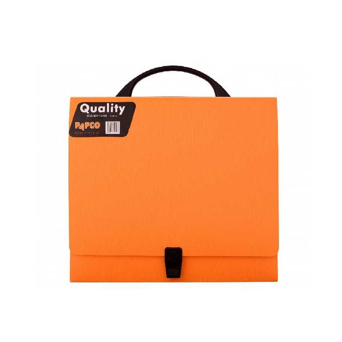 کیف مدارک راه راه زرد پاپکو مدل H102