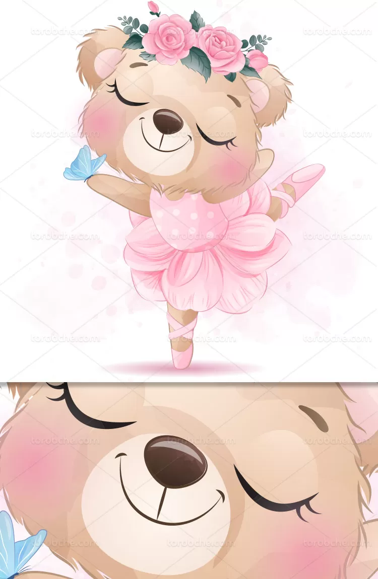 وکتور کاراکتر خرس بامزه | گرافیک با طعم تربچه