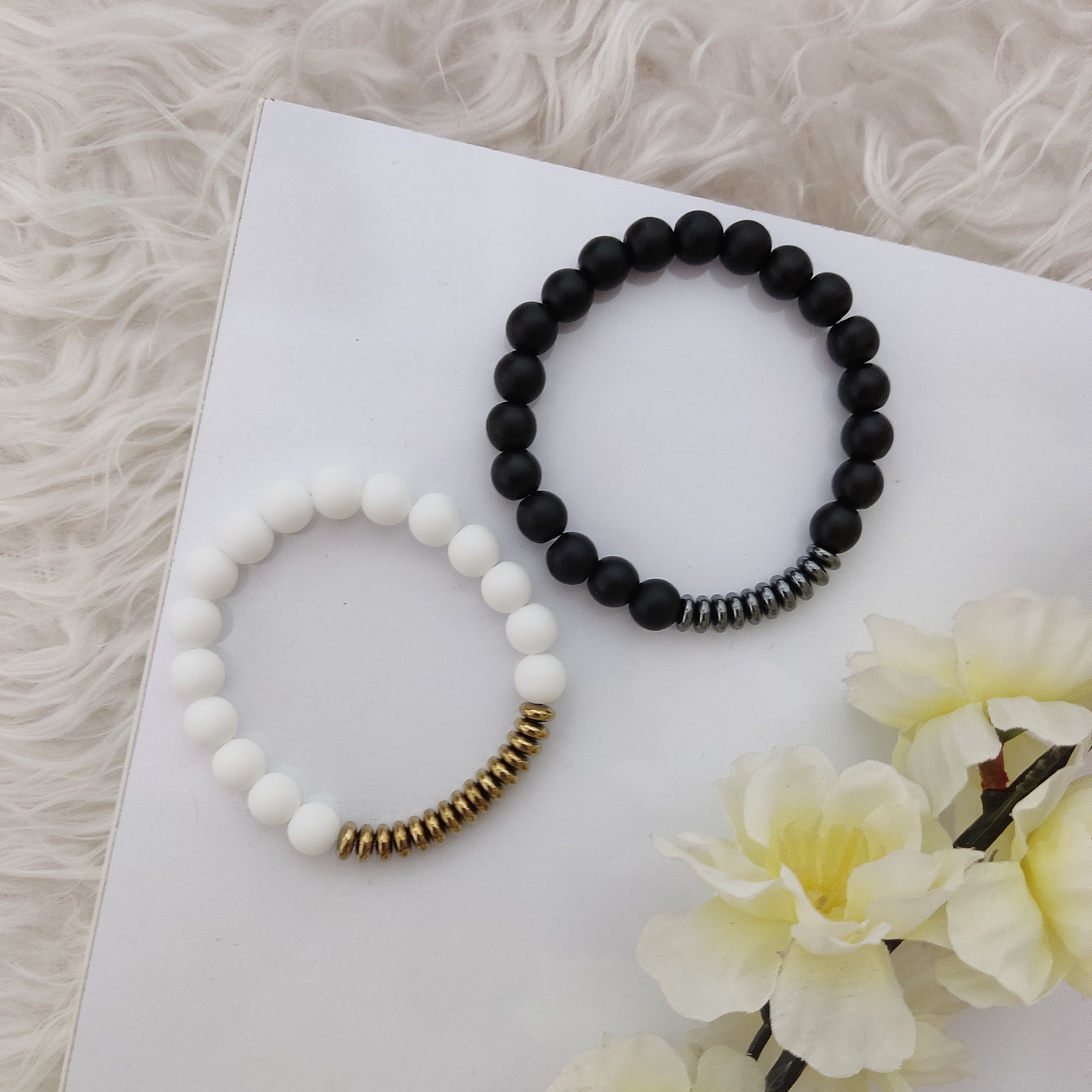 دستبند ست  اونیکس حدید واشری 