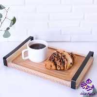 سینی رایکا چوبی ضد اب دسته فلزی بزرگ