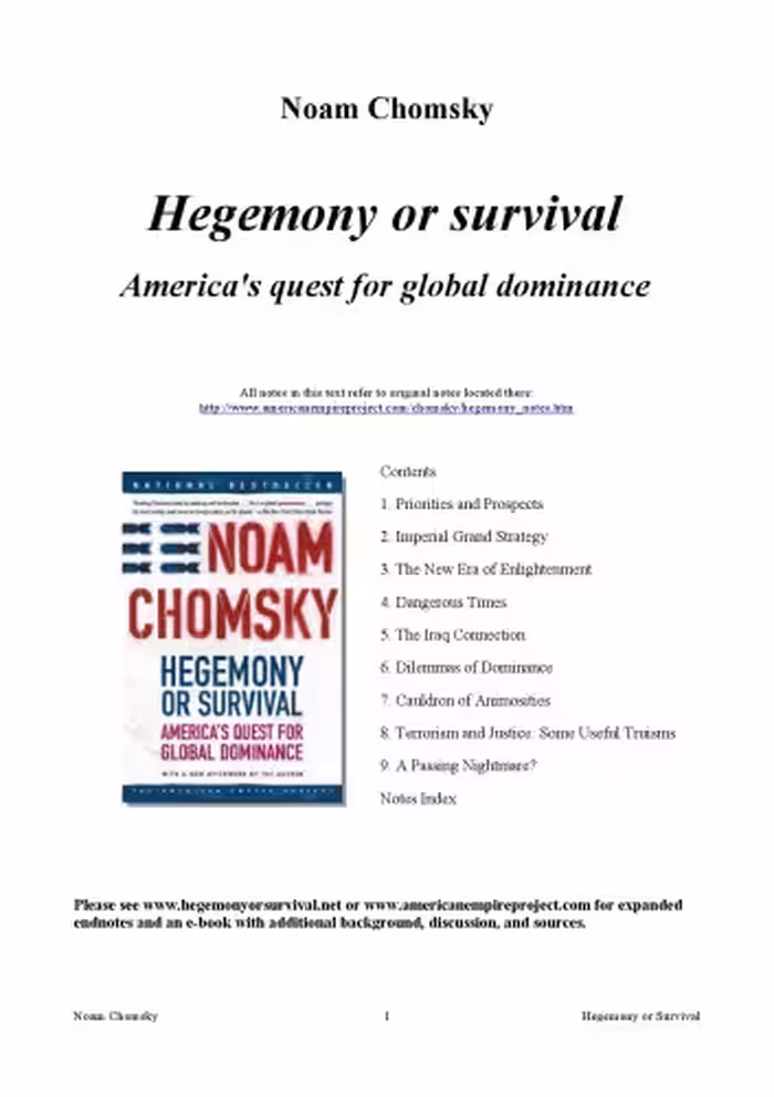 خرید و دانلود نسخه کامل کتاب Hegemony or Survival: America's Quest for Global Dominance (The American Empire Project)