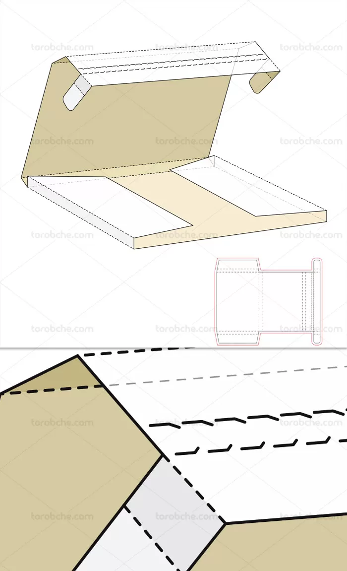 وکتور بسته بندی کاغذ با خط تا | گرافیک با طعم تربچه