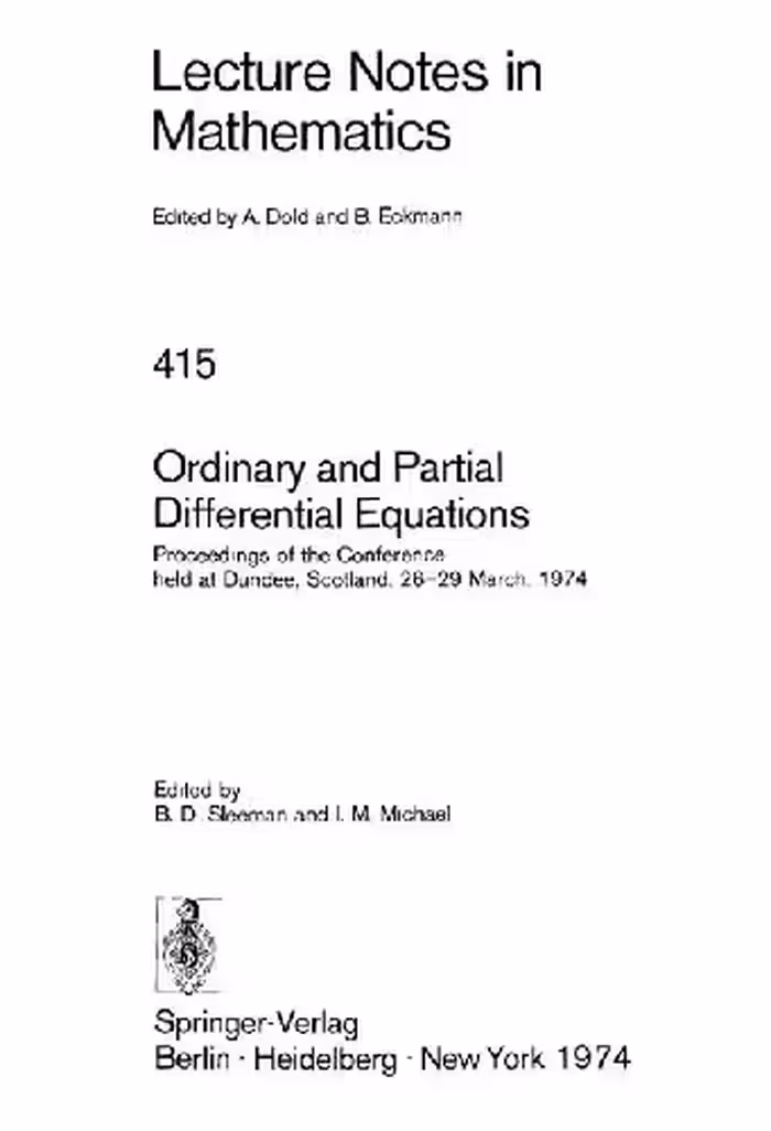 خرید و دانلود نسخه کامل کتاب Ordinary And Partial Differential Equations