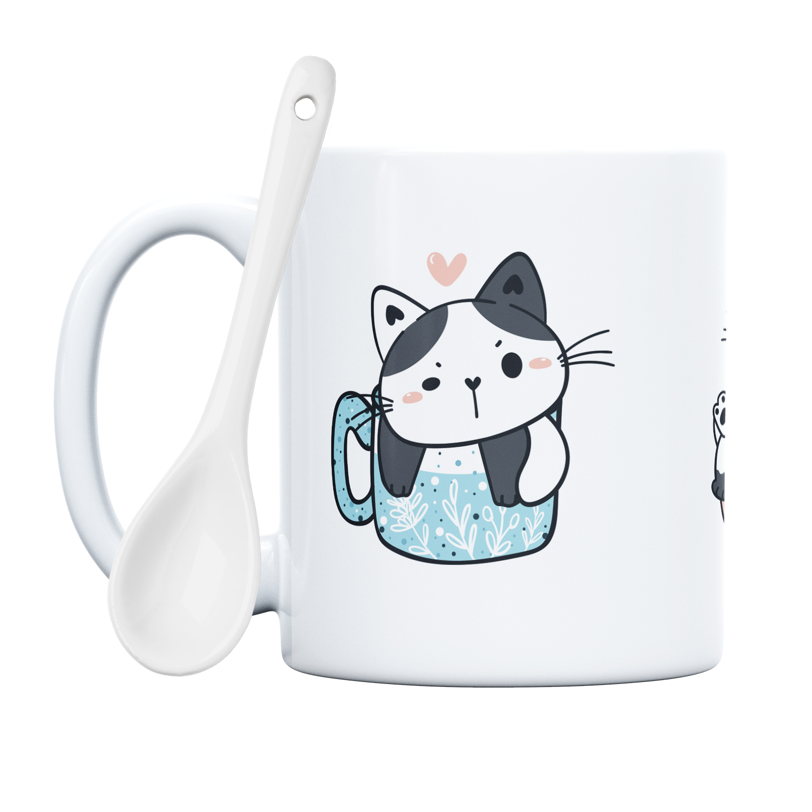 ماگ طرح گربه‌های بازیگوش مدل فنجان گلدار کد cr7