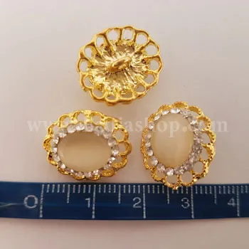 دکمه نگین دار بیضی ریز