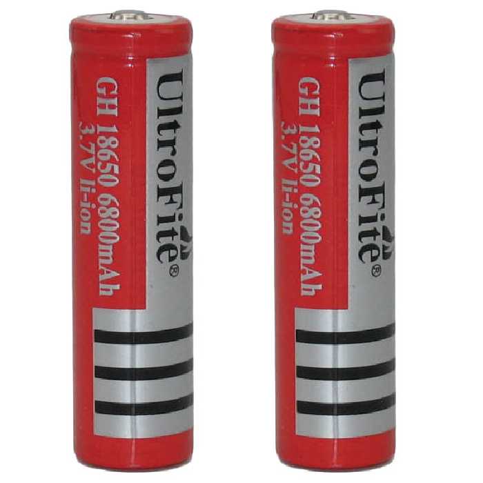 باتری لیتیوم-یون قابل شارژ اولترا فایت OL-18650 ظرفیت 6800 میلی آمپر ساعت بسته 2 عددی