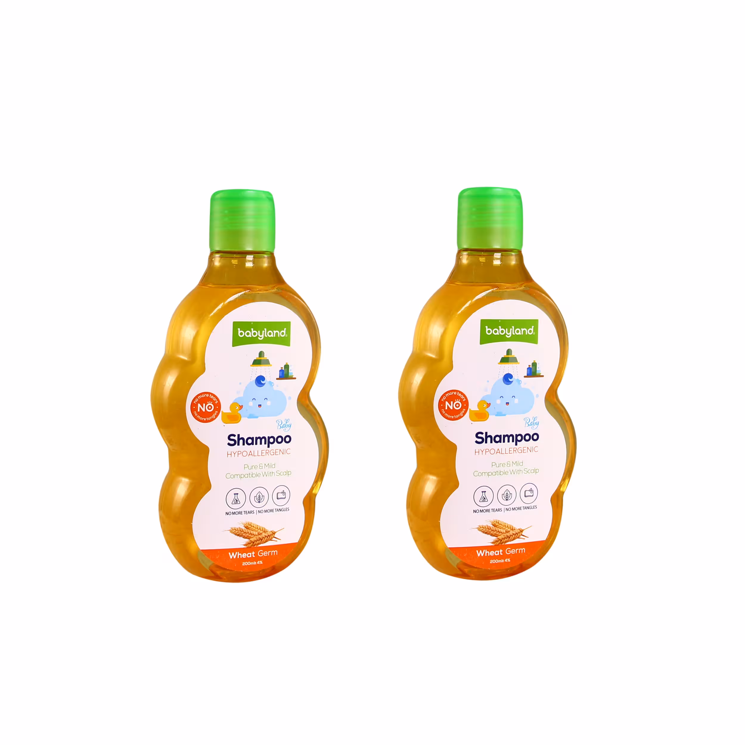 شامپو بچه بیبی لند مدل Wheat Germ حجم 200 میلی لیتر بسته 2 عددی