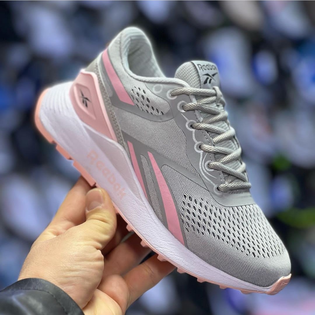 356 کتانی ریبوک دخترانه رنگ طوسی صورتی کتونی زنانه reebok