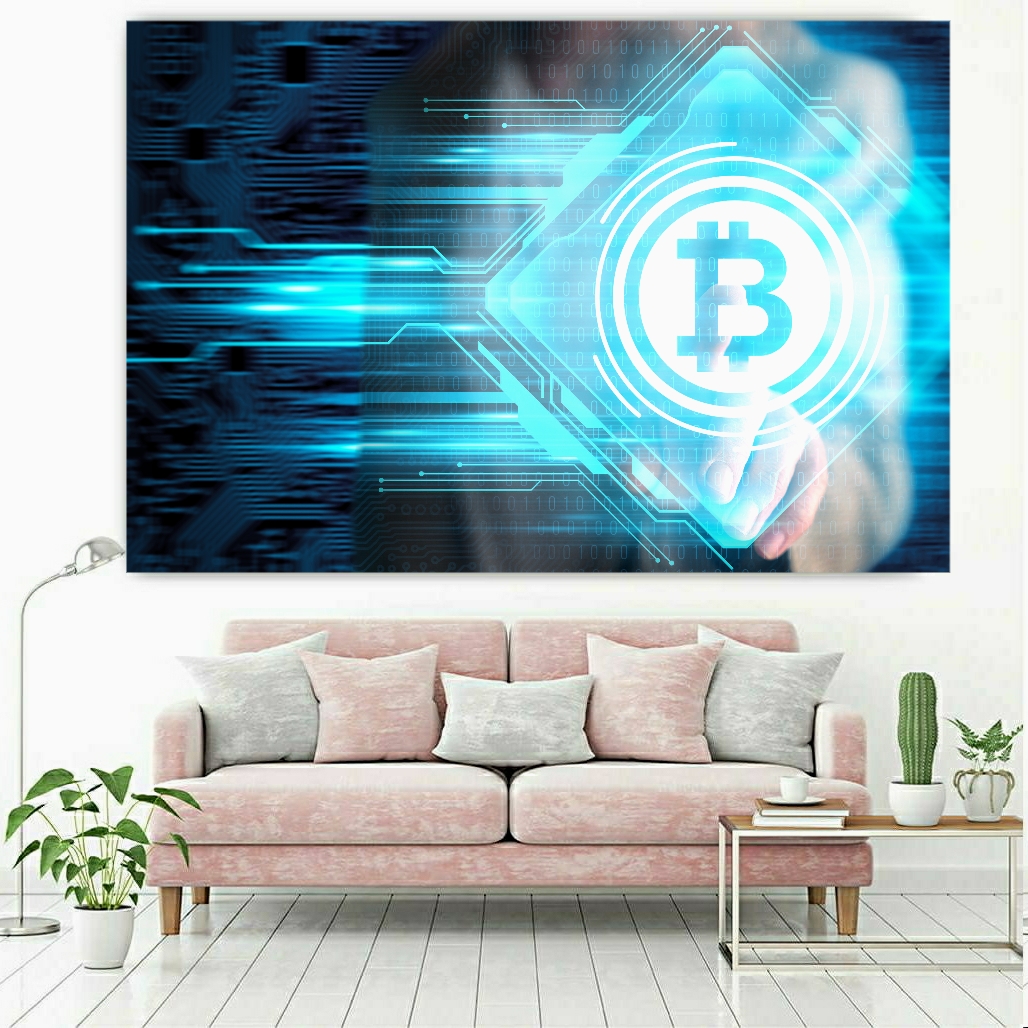 تابلو بوم طرح ارز دیجیتال بیت کوین کد BH189