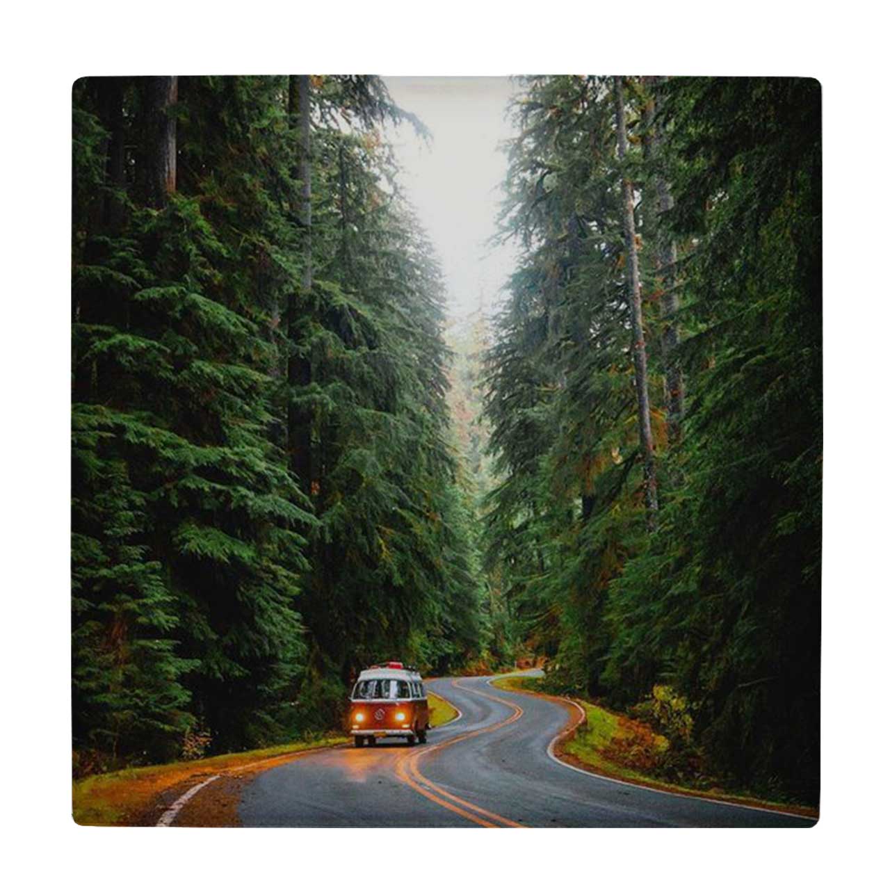 زیر لیوانی طرح فولکس واگن و جاده جنگلی کد    3281375_729