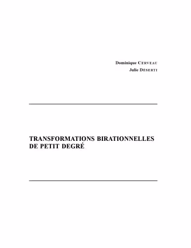 خرید و دانلود نسخه کامل کتاب Transformations birationnelles de petit degré