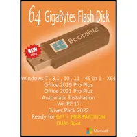 سیستم عامل Windows 7 8.1 10 11 - 45 In 1 - X64 - Office 2019-2021 - Driver Pack 2022 نشر مایکروسافت