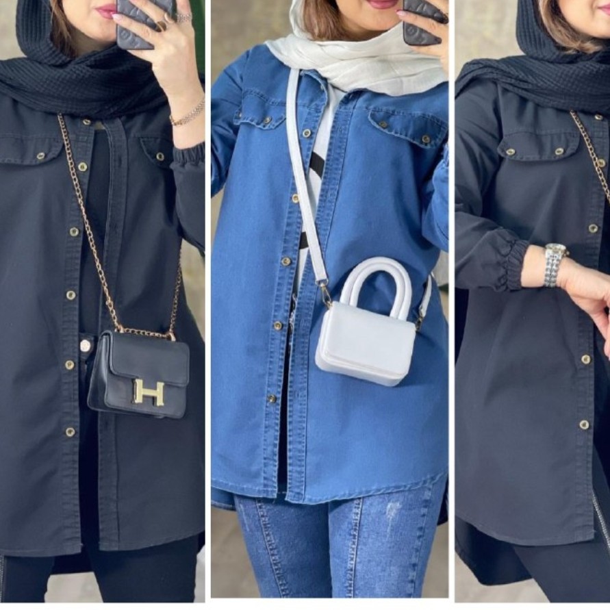 تونیک مانتویی ، مانتو دخترانه و زنانه ، مانتو اسپرت ، ساده و شیک ، مانتو جین ، لی