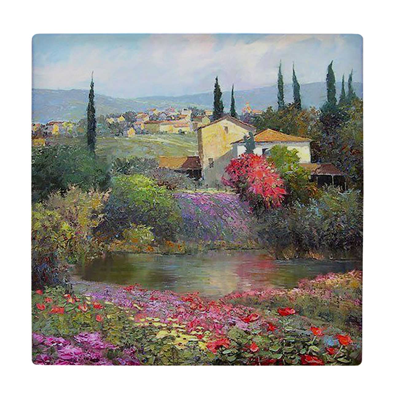 زیر لیوانی  طرح نقاشی خانه روستایی کد    6096823_5272