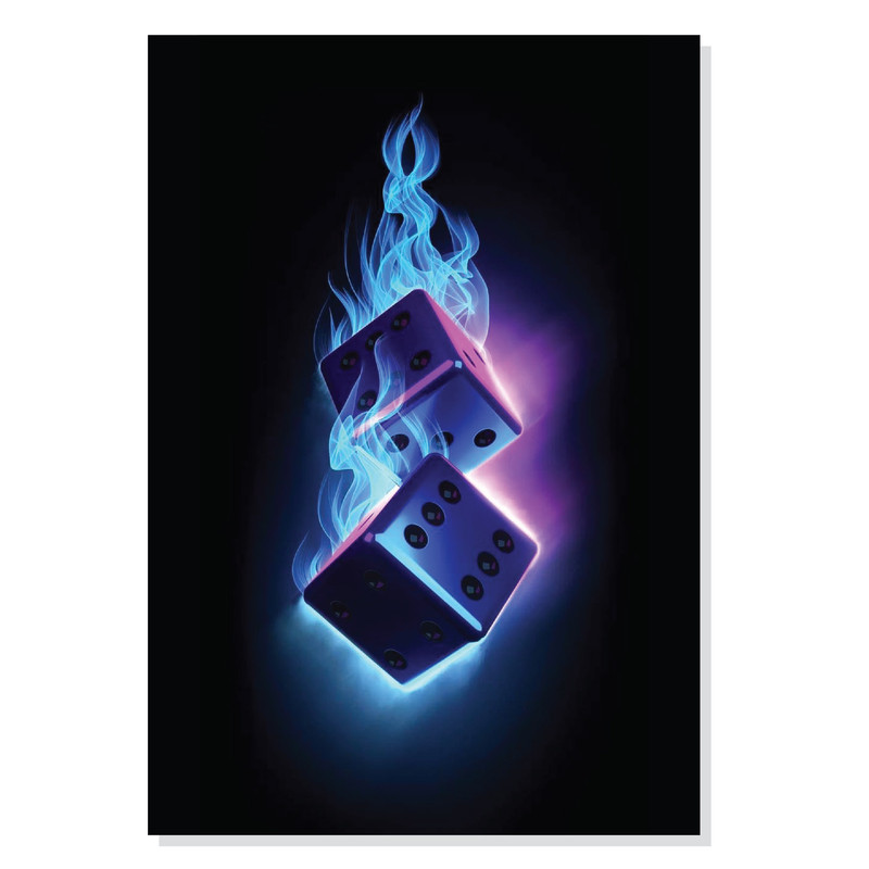 تابلو شاسی طرح تاس های آتشین مدل M0352 | دنیای قاب