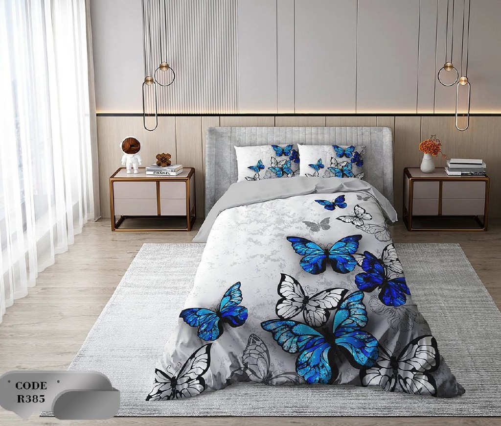 سرویس روتختی 1 نفره 4 تکه ابعاد 1.65 ×2.35 کشدار ضد حساسیت و عرق کد R385 | ست خواب و ست روتختی
