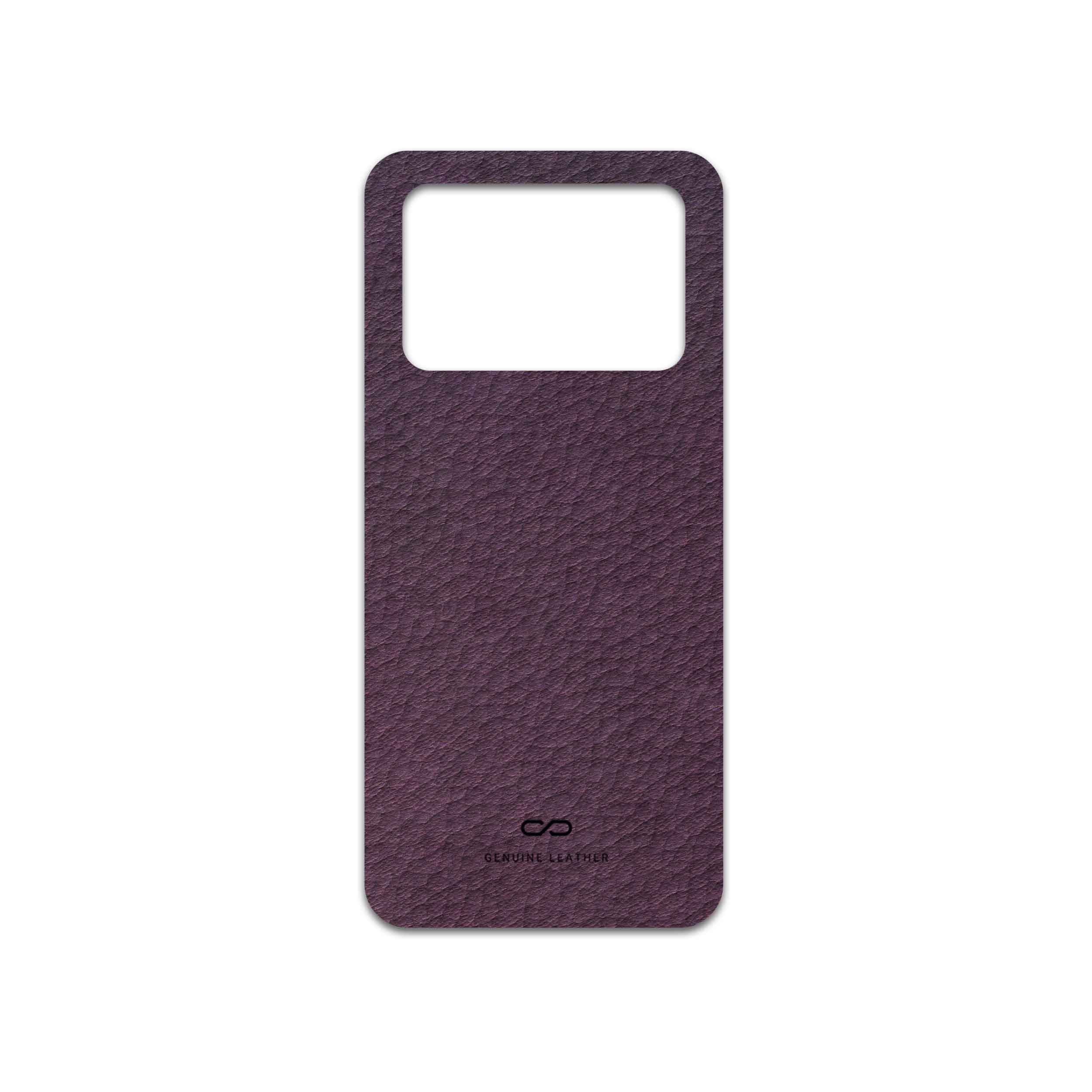 برچسب پوششی ماهوت مدل Purple-Leather مناسب برای گوشی موبایل شیائومی Poco M4 Pro 4G