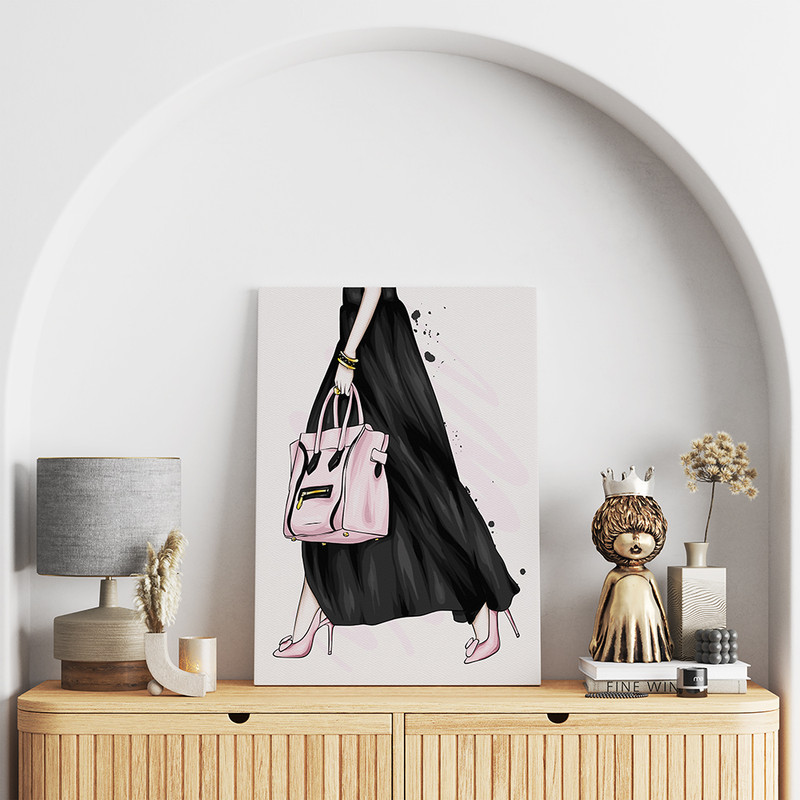 تابلو شاسی مدل دامن و کیف فشن کد T320616 | دنیای قاب