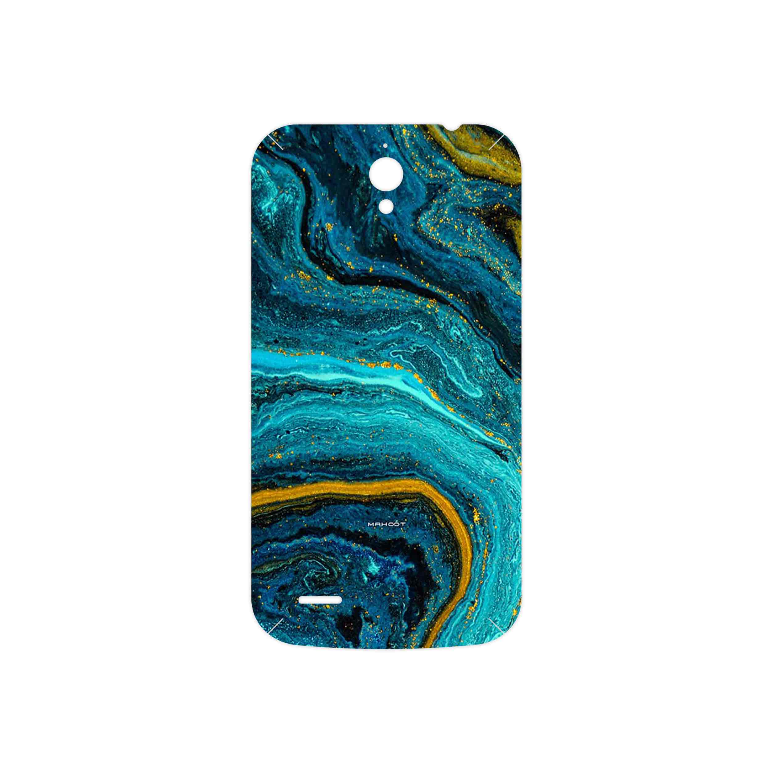 برچسب پوششی ماهوت مدل Turquoise marblewith golden streaks مناسب برای گوشی موبایل هوآوی Ascend G610
