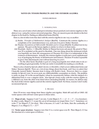 خرید و دانلود نسخه کامل کتاب Notes on Tensor Products and the Exterior Algebra