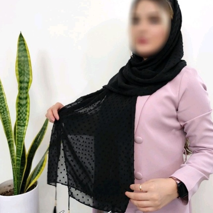 شال اشکی حریرمنگوله دار
