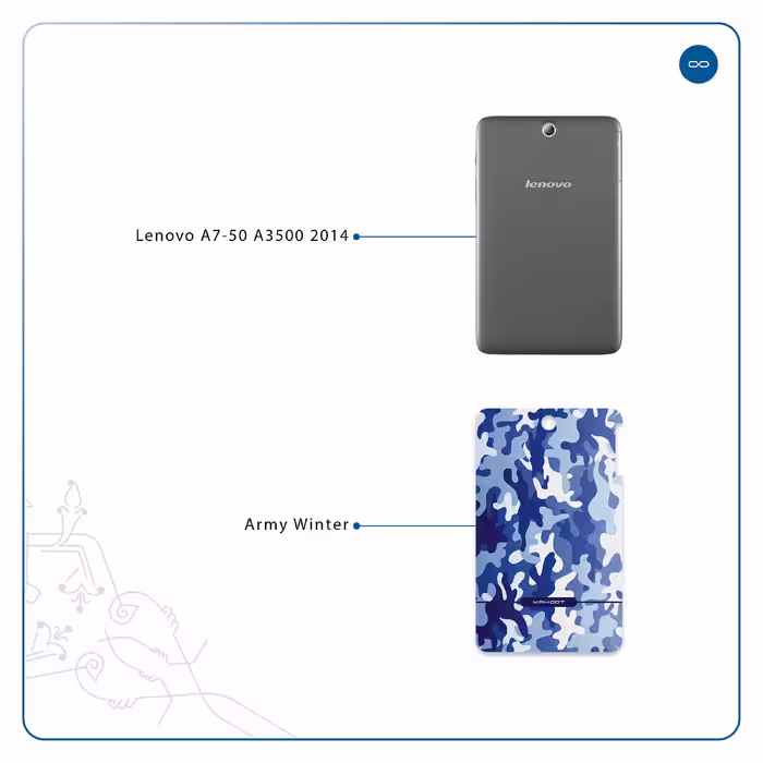 برچسب پوششی ماهوت مدل Army-Winter مناسب برای تبلت لنوو A7-50 A3500 2014