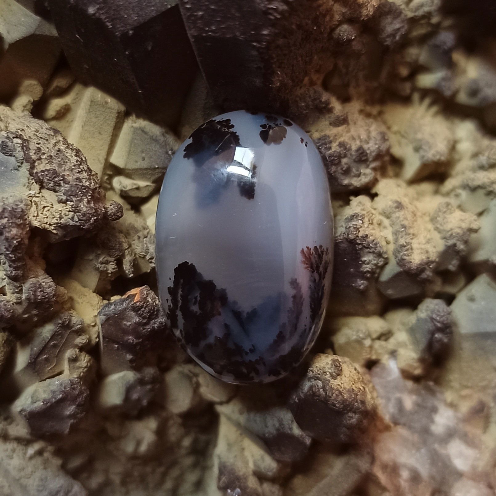 نگین عقیق شجر قائن  کد 124