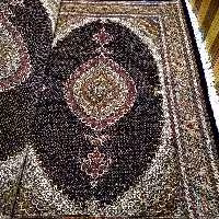 فرش دستبافت ماهی خرّم بافت خوی اندازه 6 متری سرمه ای کد 142