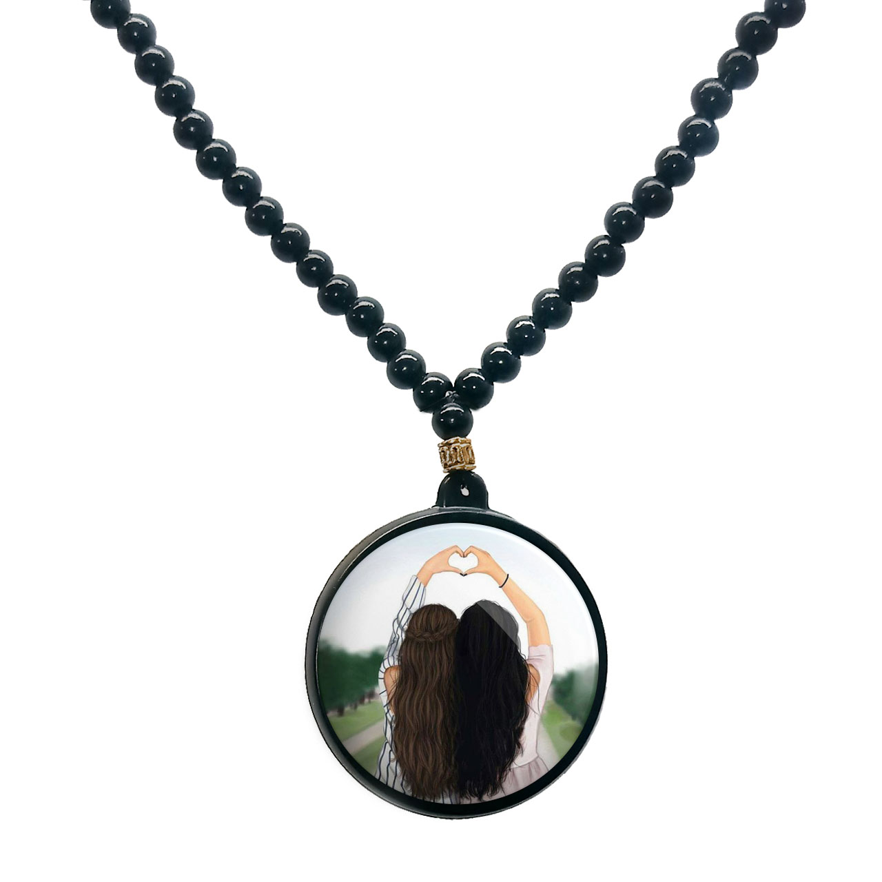 گردنبند پرمانه طرح دخترونه کد pmd.4475 مدل دو طرفه