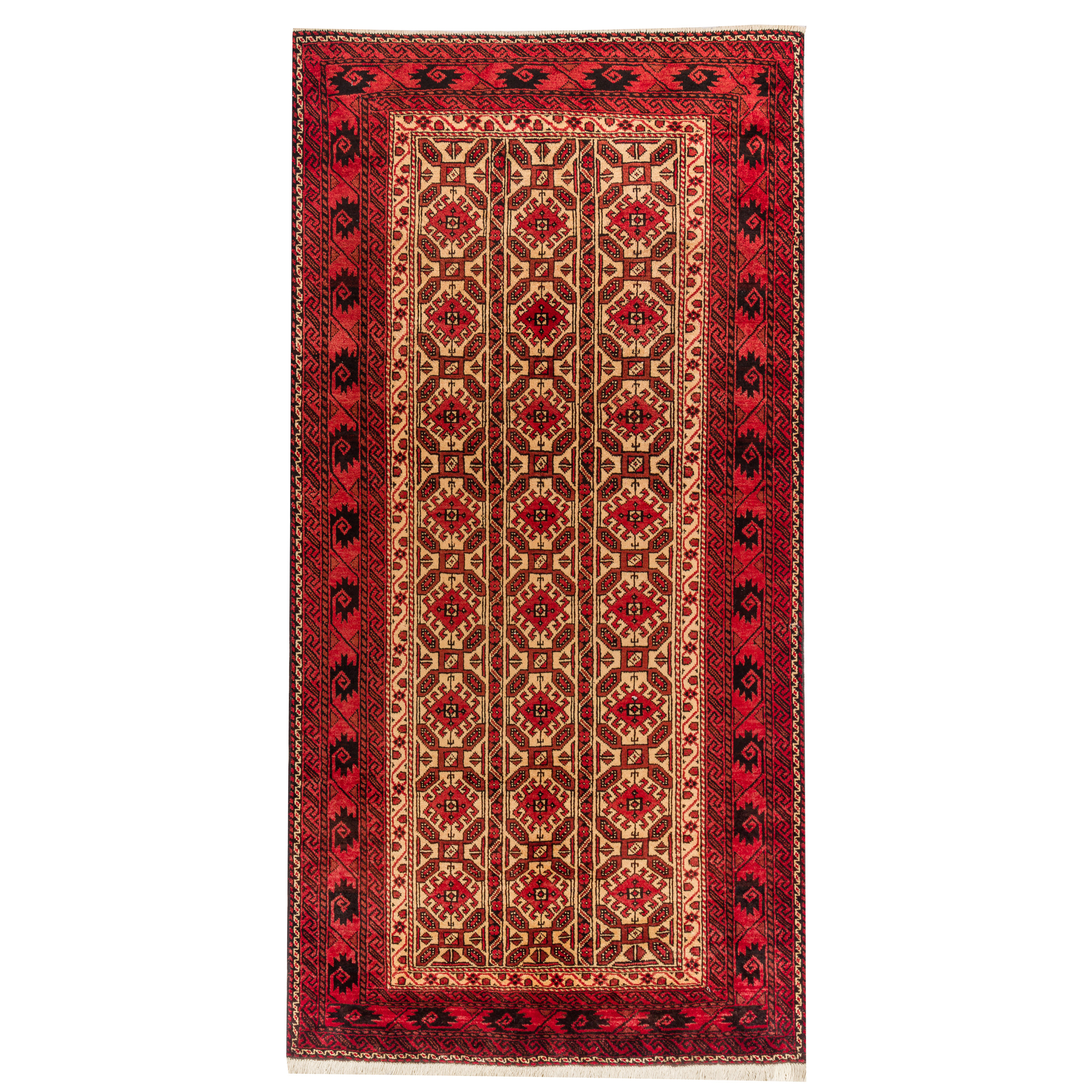 فرش دستبافت دو و نیم متری مدل نقشه بلوچ  کد 23.1355