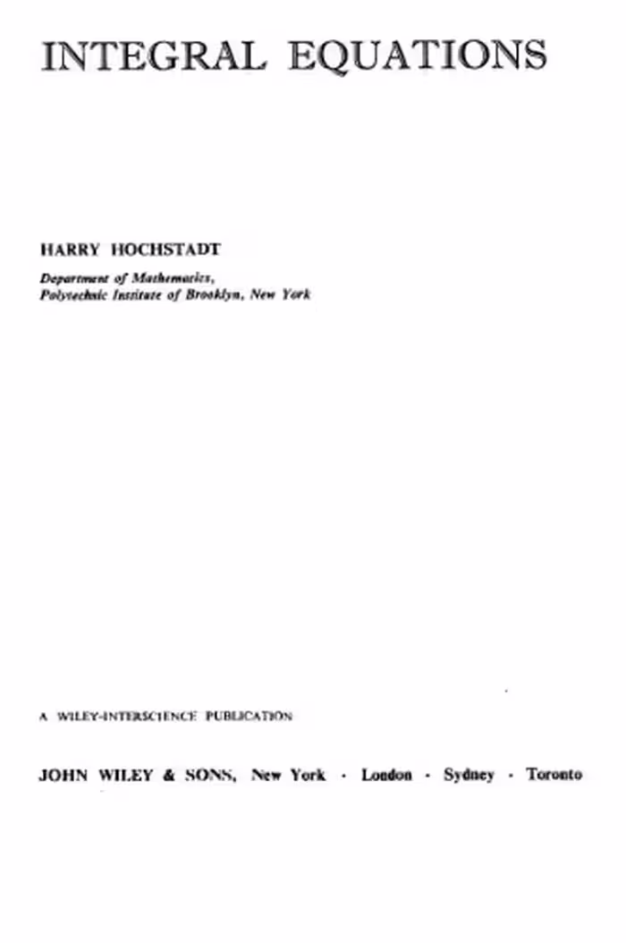 خرید و دانلود نسخه کامل کتاب Integral Equations (Pure &amp; Applied Mathematics Monograph)