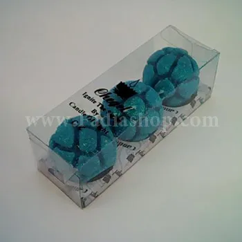 شمع سنگی 3 تایی سبز آبی