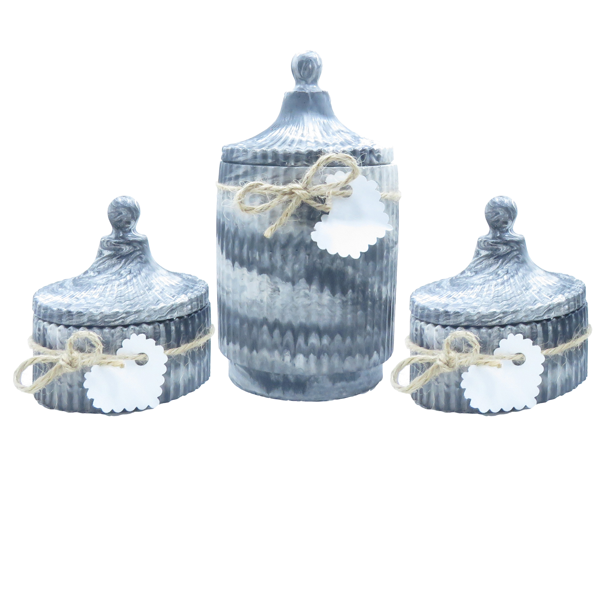 بانکه مدل سنگی طرح رگه دار کد 521 بسته 3 عددی