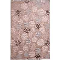 فرش ماشینی زمرد مشهد طرح دایره رنگ زمینه بژ