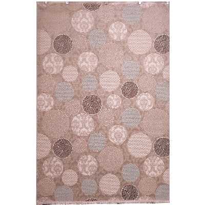 فرش ماشینی زمرد مشهد طرح دایره رنگ زمینه بژ