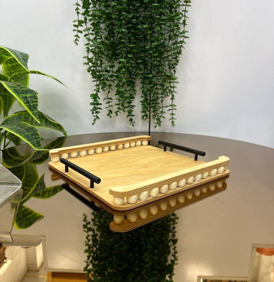 سینی مربع مهره دار دسته فلزی