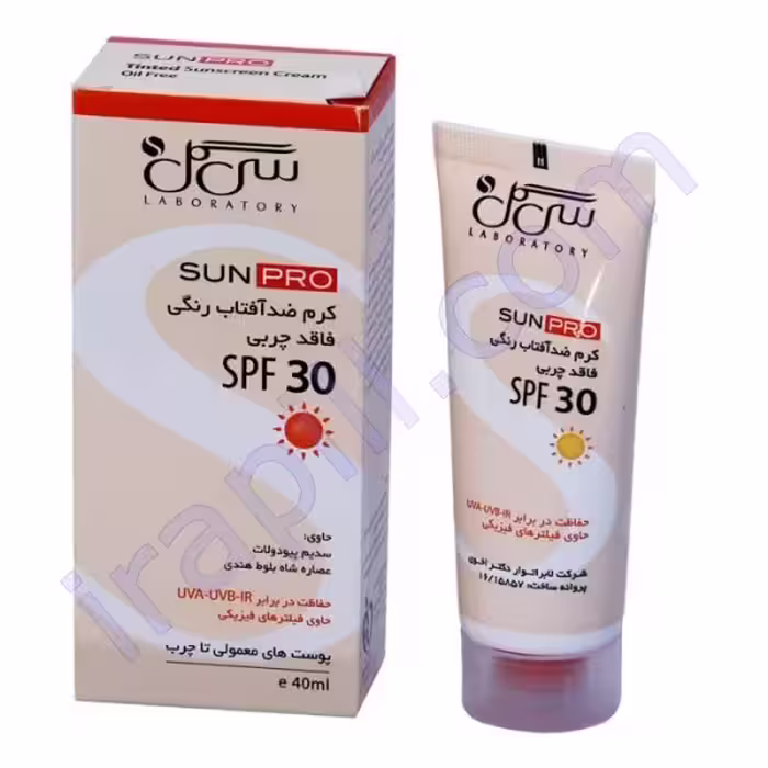 کرم ضد آفتاب رنگی SPF30  فاقد چربی پوستهای نرمال تا چرب سی گل  40 میلی لیتر