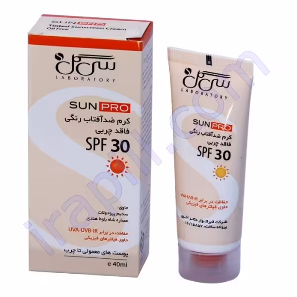 کرم ضد آفتاب رنگی SPF30  فاقد چربی پوستهای نرمال تا چرب سی گل  40 میلی لیتر