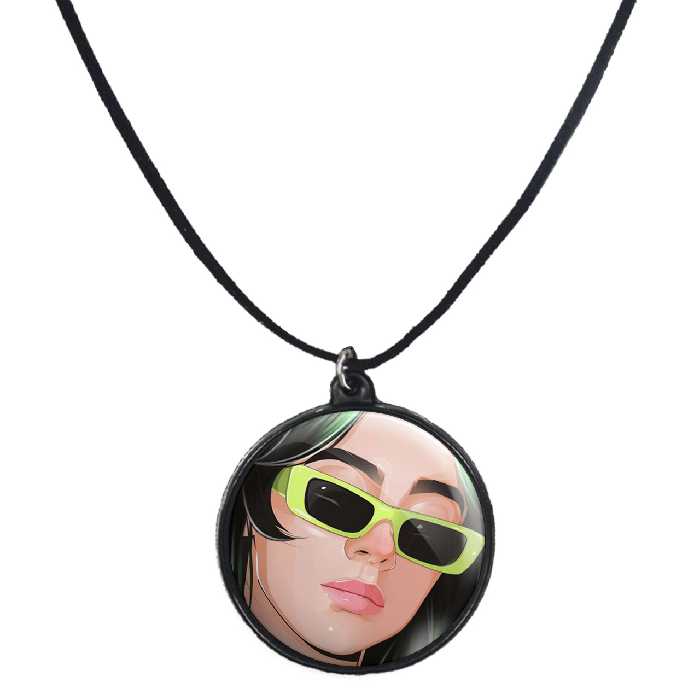 گردنبند پرمانه طرح billie eilish کد pmb.26307مدل دو طرفه