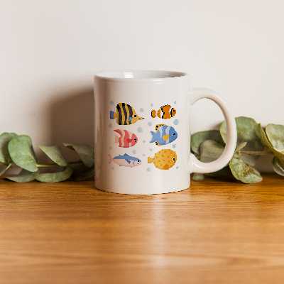 ماگ طرح دریا و ماهی‌ها