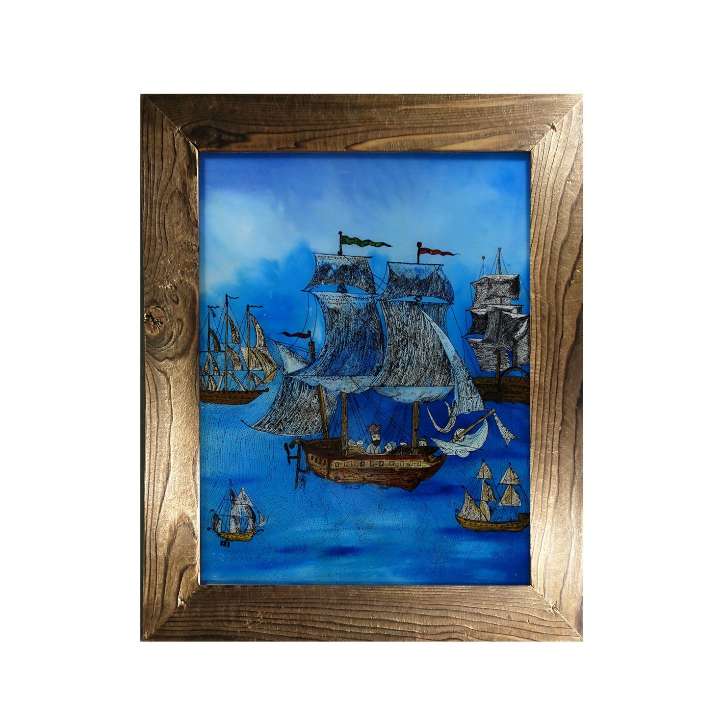 تابلو نقاشی طرح گذشتن شاه خسرو از آزره و گرفتن گنگ دژ کد 09