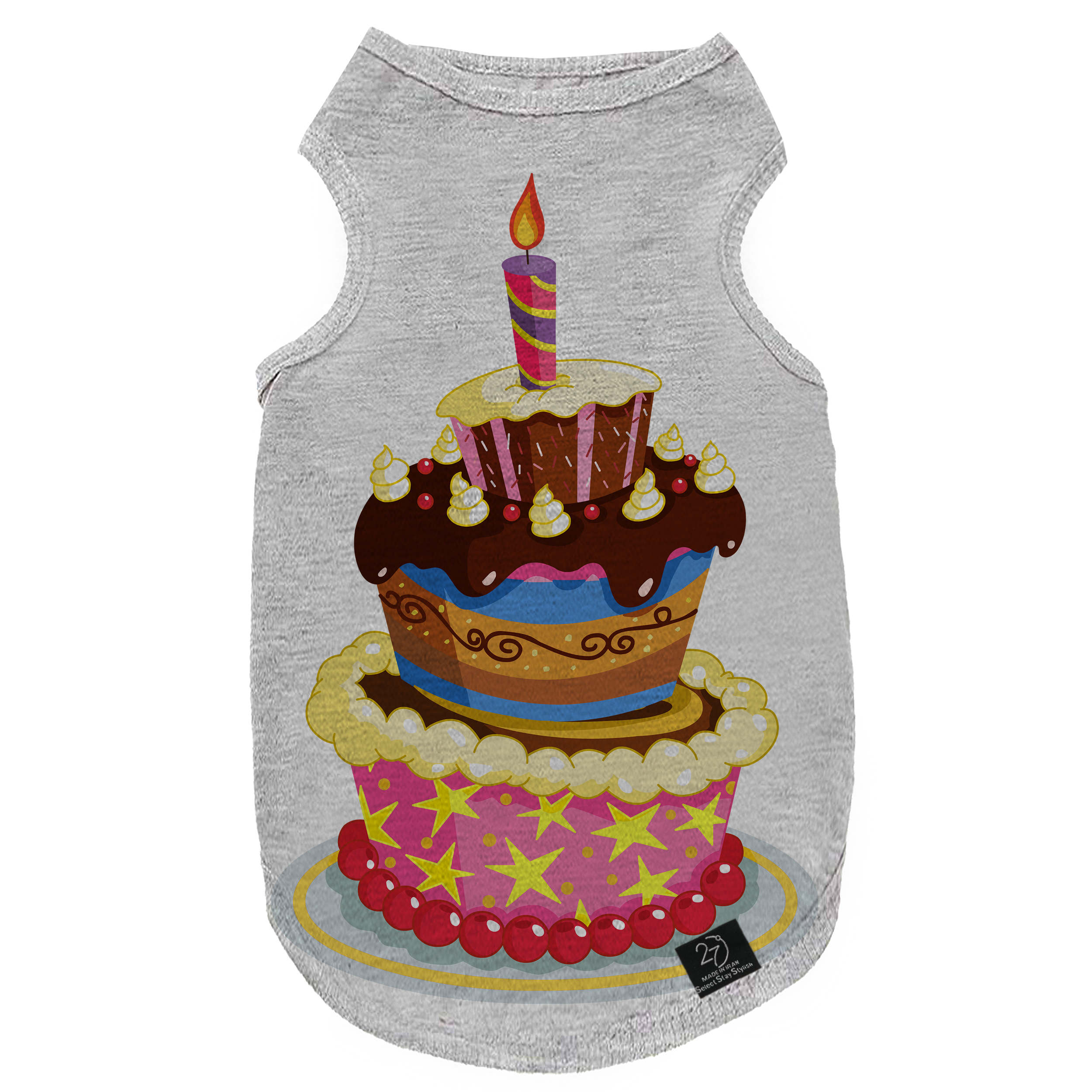 لباس سگ و گربه 27 طرح Cake Birthday کد MH843 سایز XL