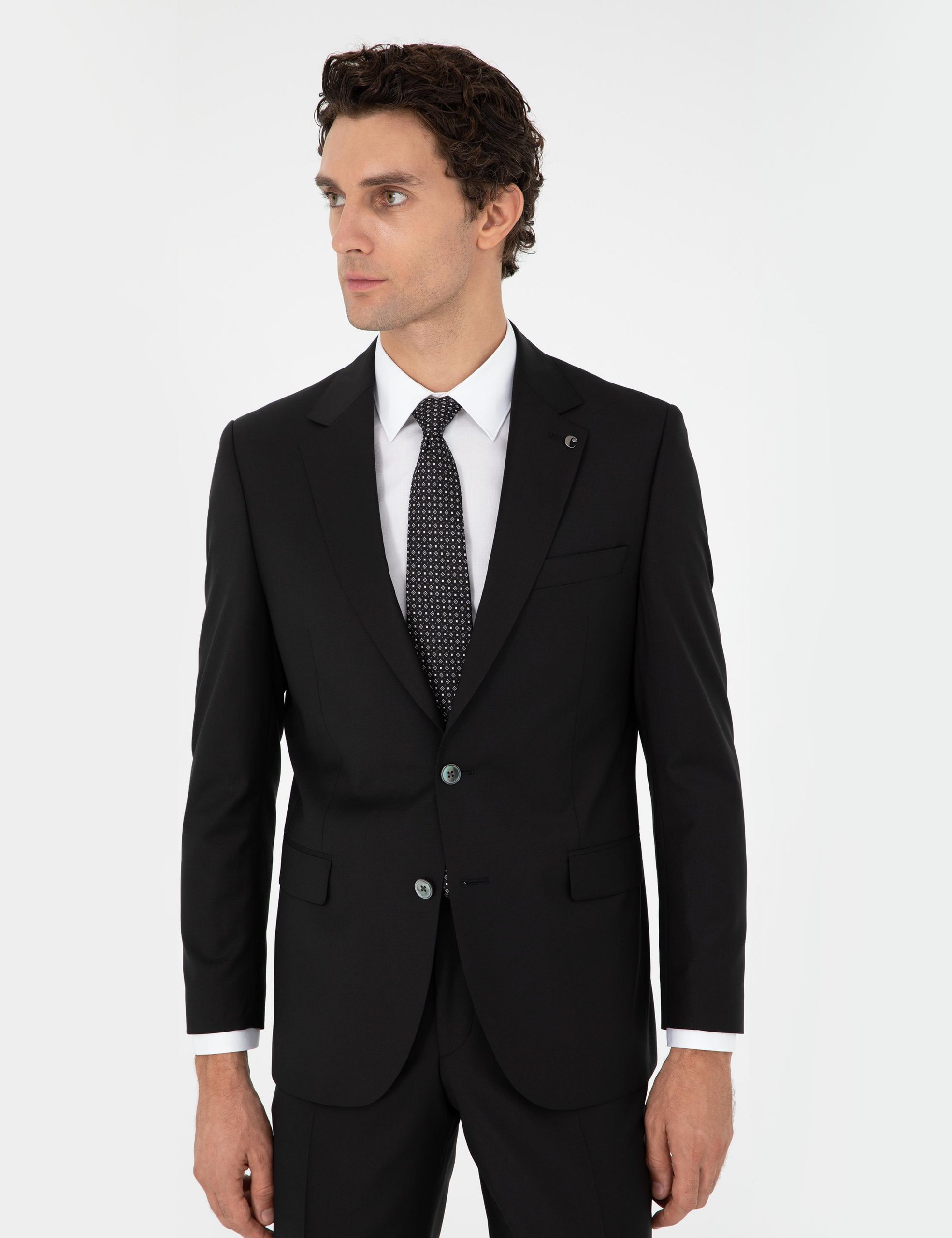 کت و شلوار مردانه مشکی کاشارل