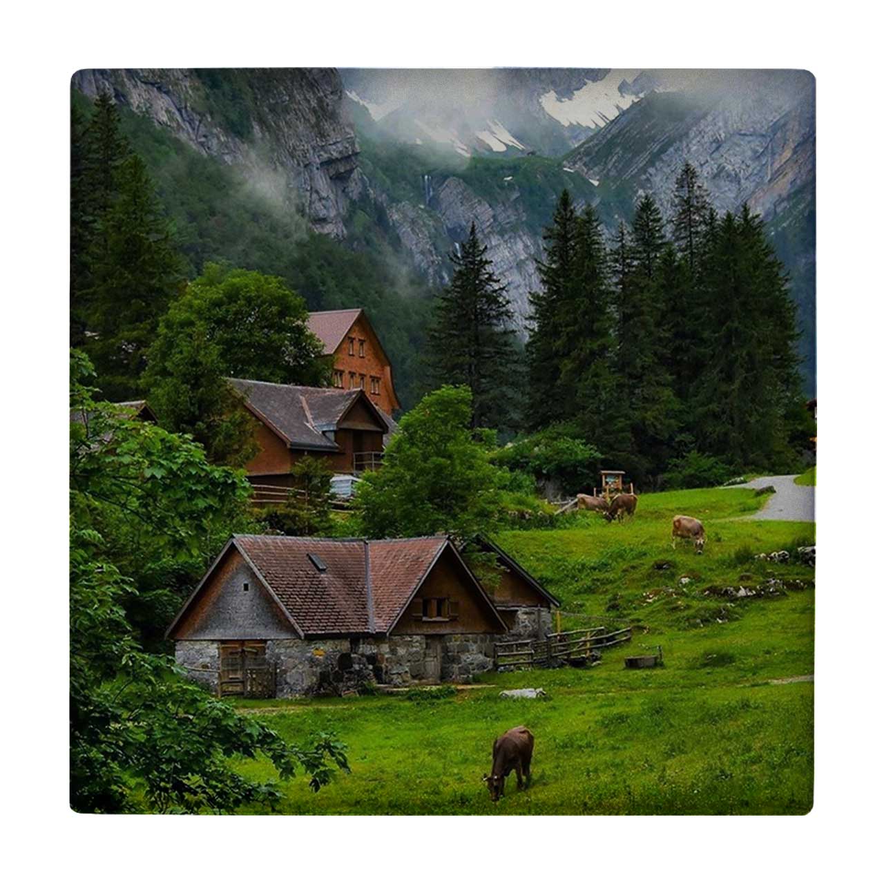 زیر لیوانی طرح منظره کوه های آلپ کد    3239079_378