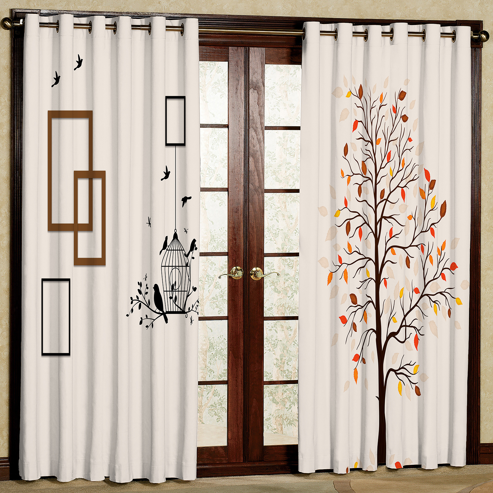  پرده مدل هازان طرح درخت سایز 280x140 سانتی متر